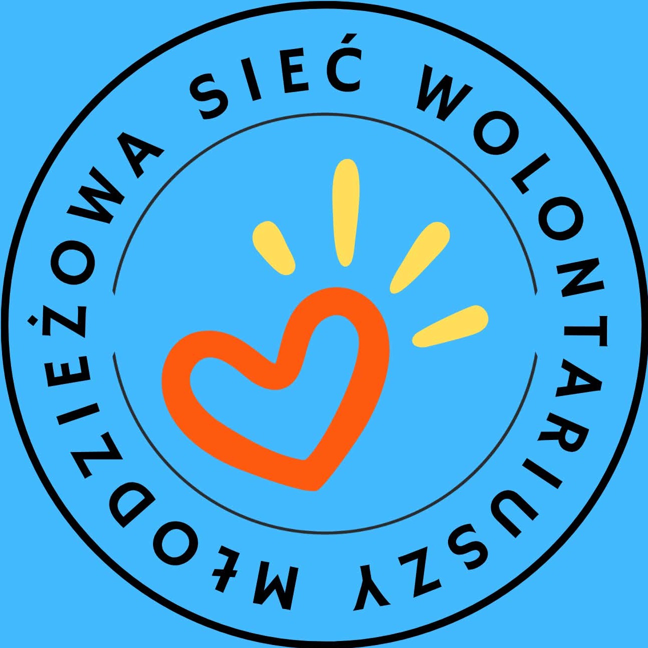 Logo fundacji — serce z promieniami